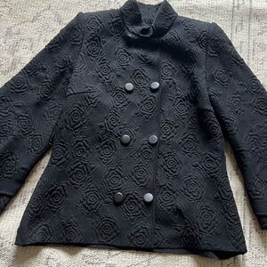 Alexander McQueen rose textured double breast jacket